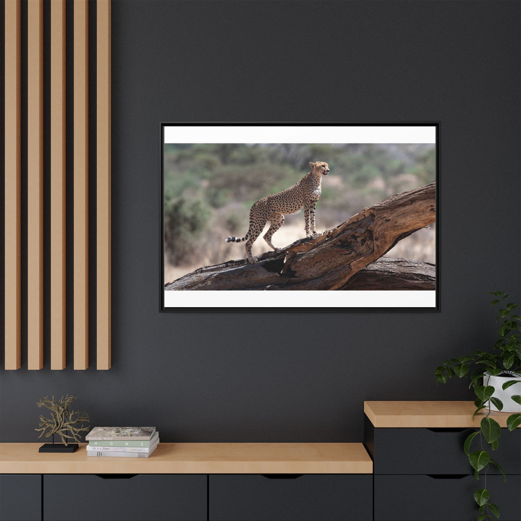 Painting Cheetah Matte Canvas, Framed (Multi-color)