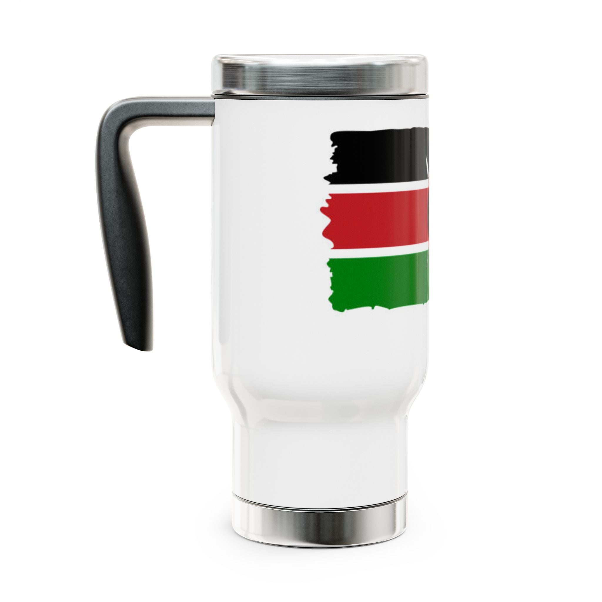 Kenya Flag Stainless Stl Travel Mug with Handle, 14oz