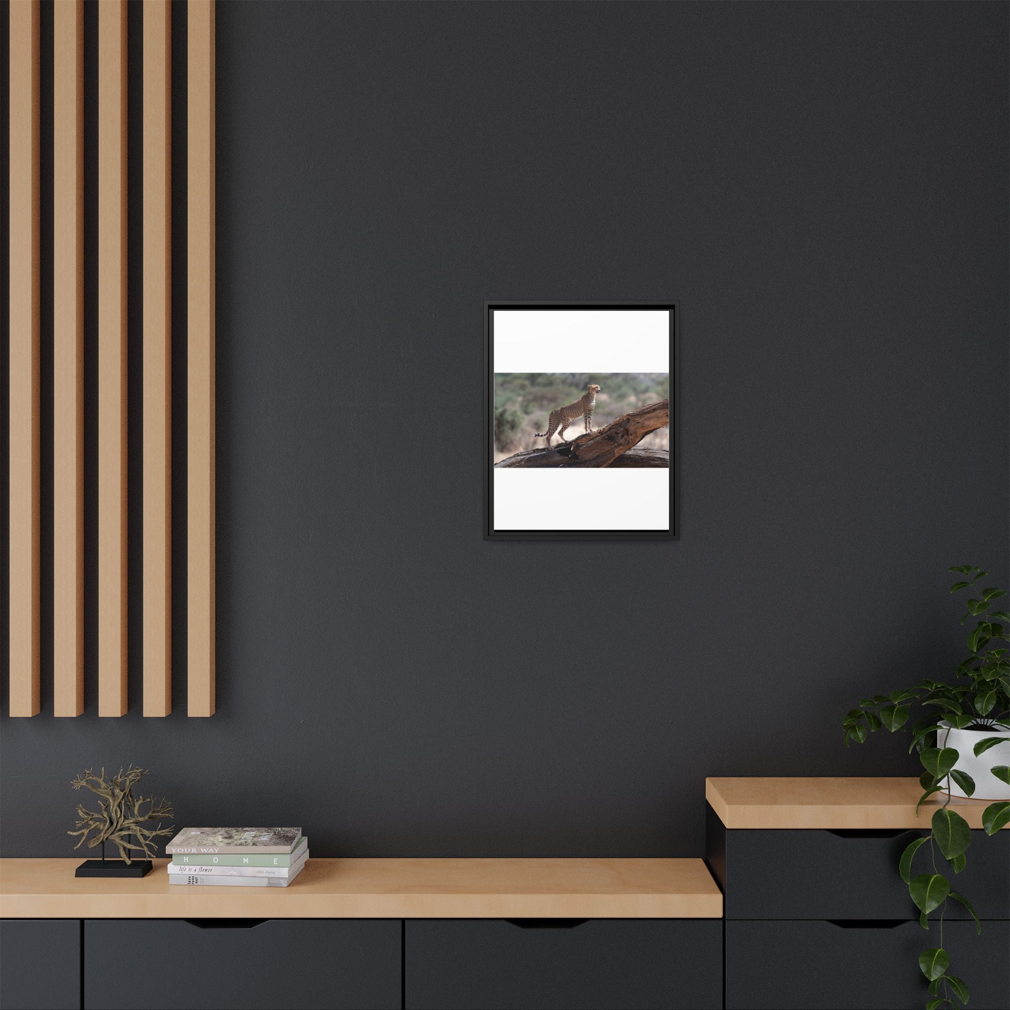 Painting Cheetah Matte Canvas, Framed (Multi-color)