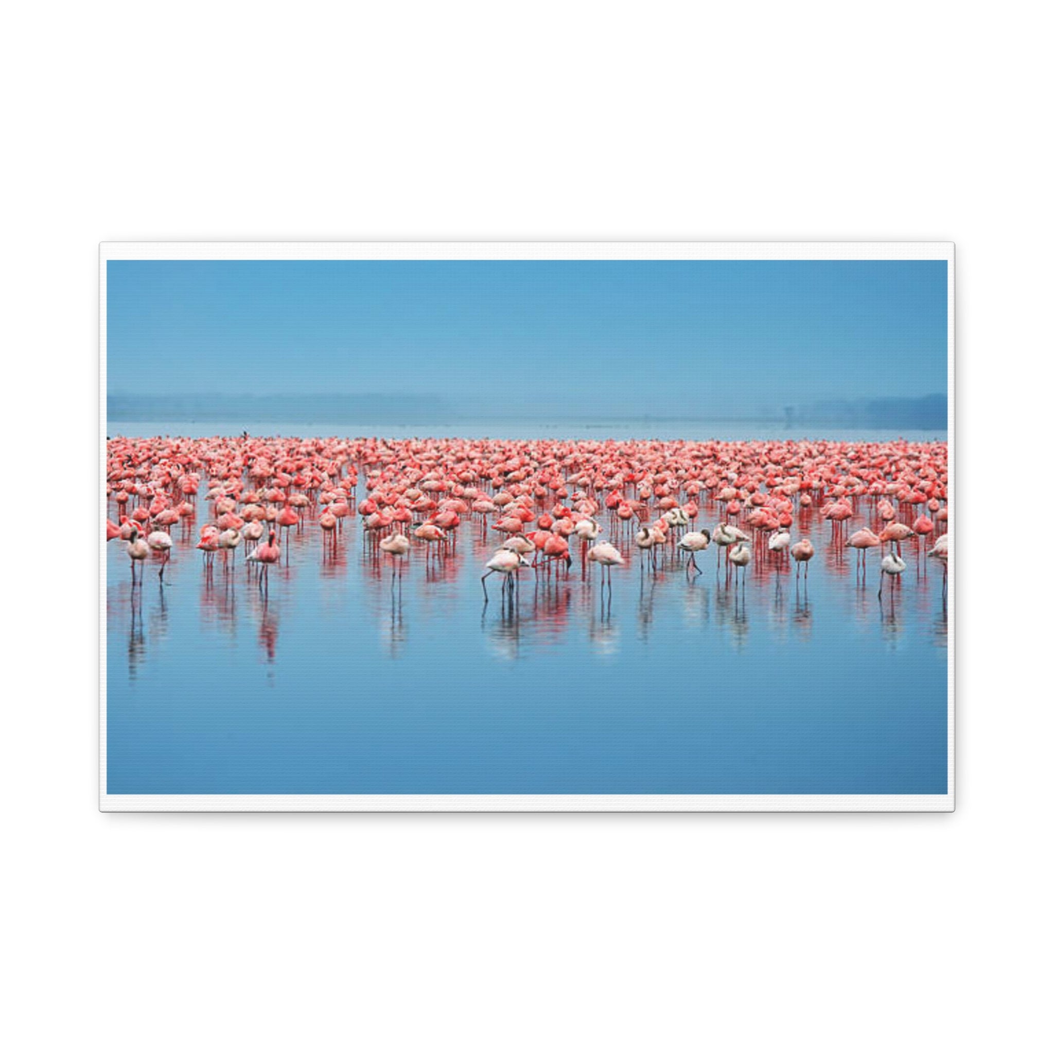 Painting Africa Flamingos Matte Canvas, Stretched, 1.25"