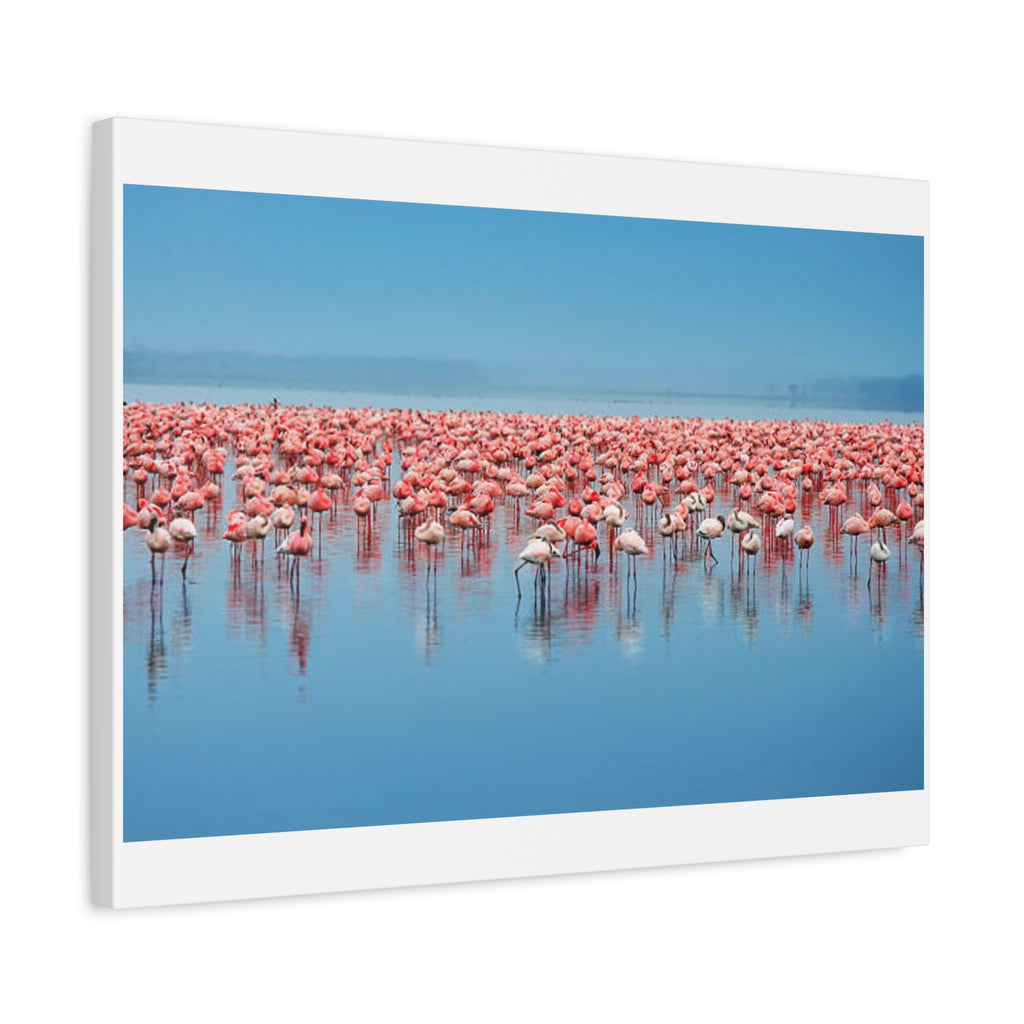 Painting Africa Flamingos Matte Canvas, Stretched, 1.25"