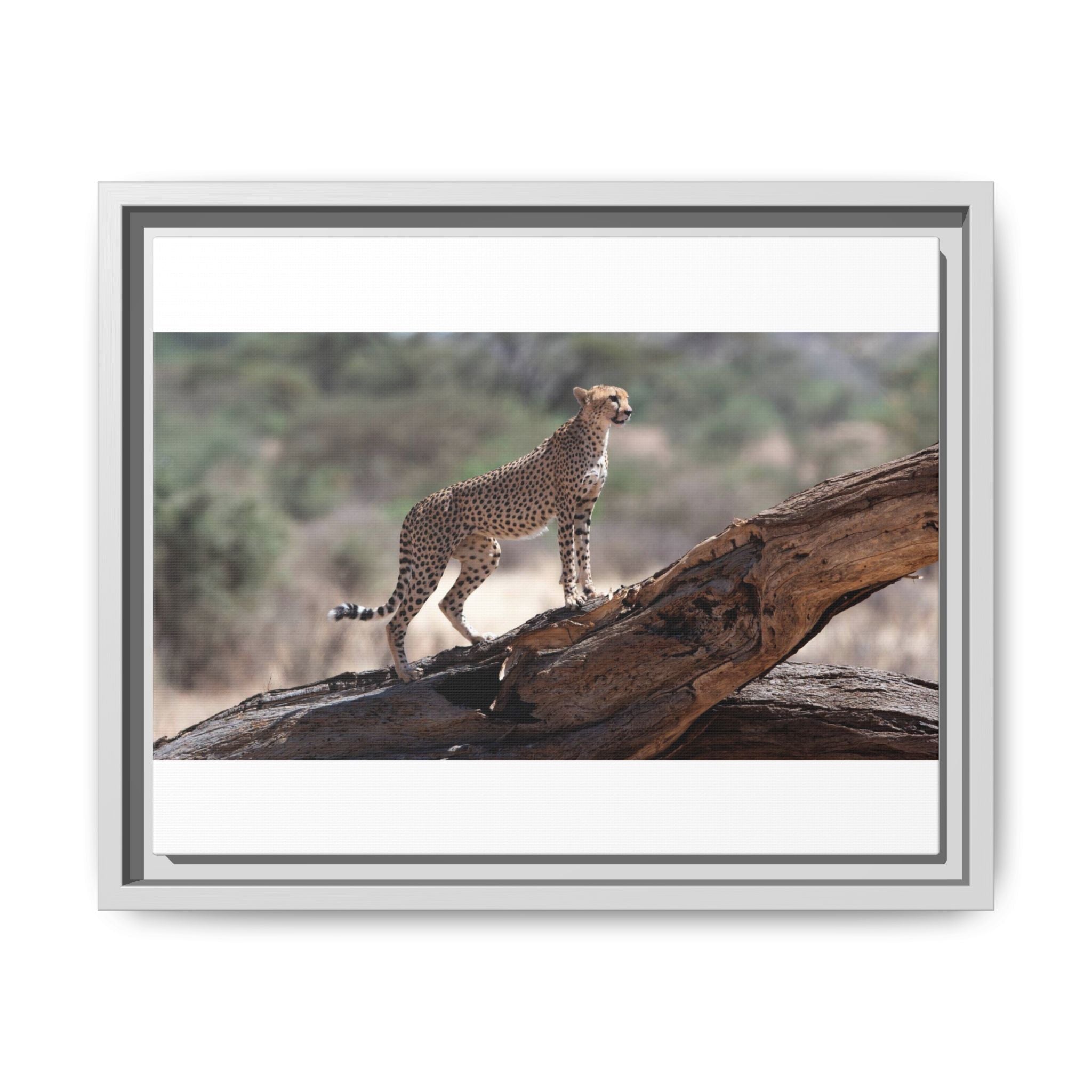 Painting Cheetah Matte Canvas, Framed (Multi-color)