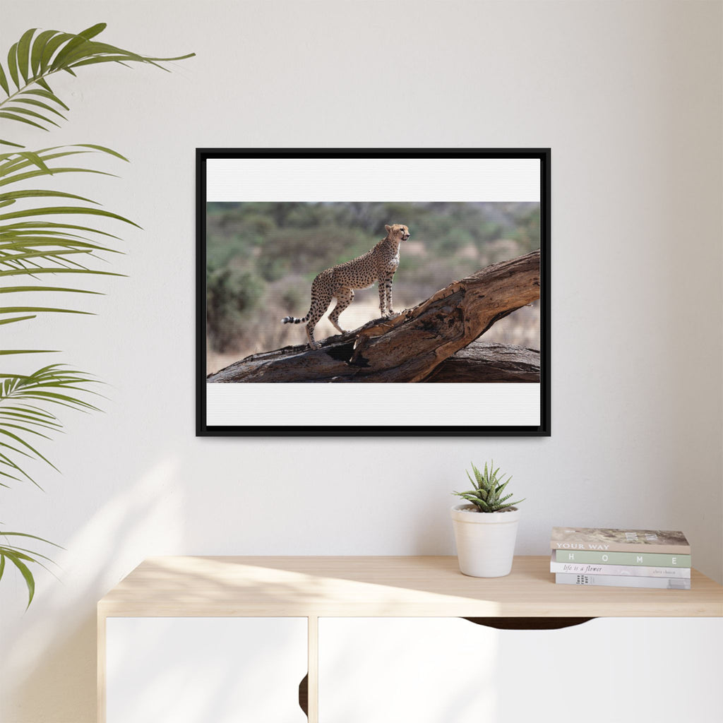 Painting Cheetah Matte Canvas, Framed (Multi-color)