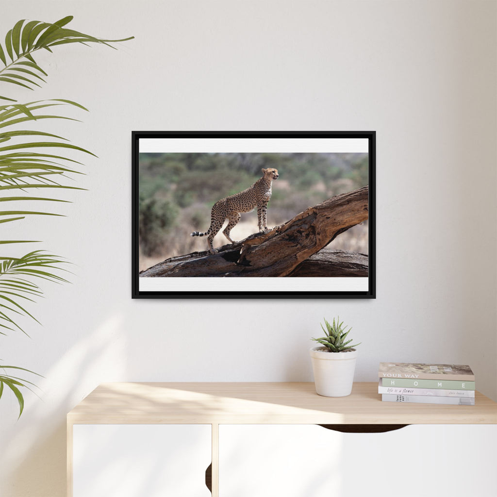 Painting Cheetah Matte Canvas, Framed (Multi-color)