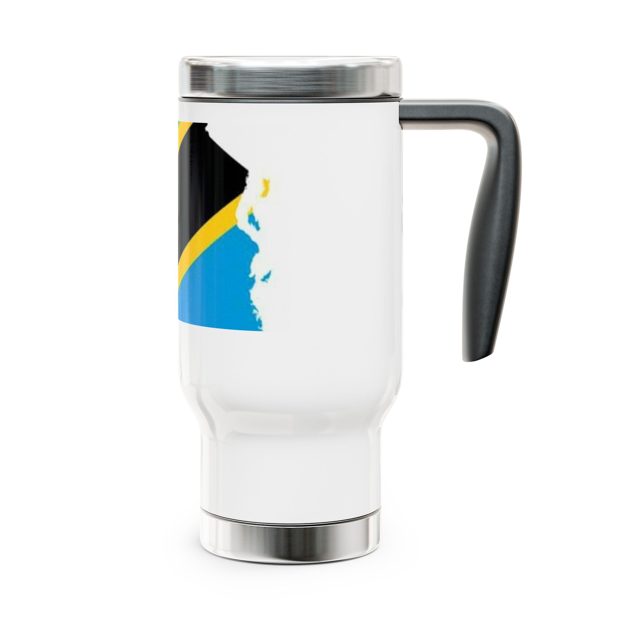 Tanzania Flag Stainless Stl Travel Mug with Handle, 14oz