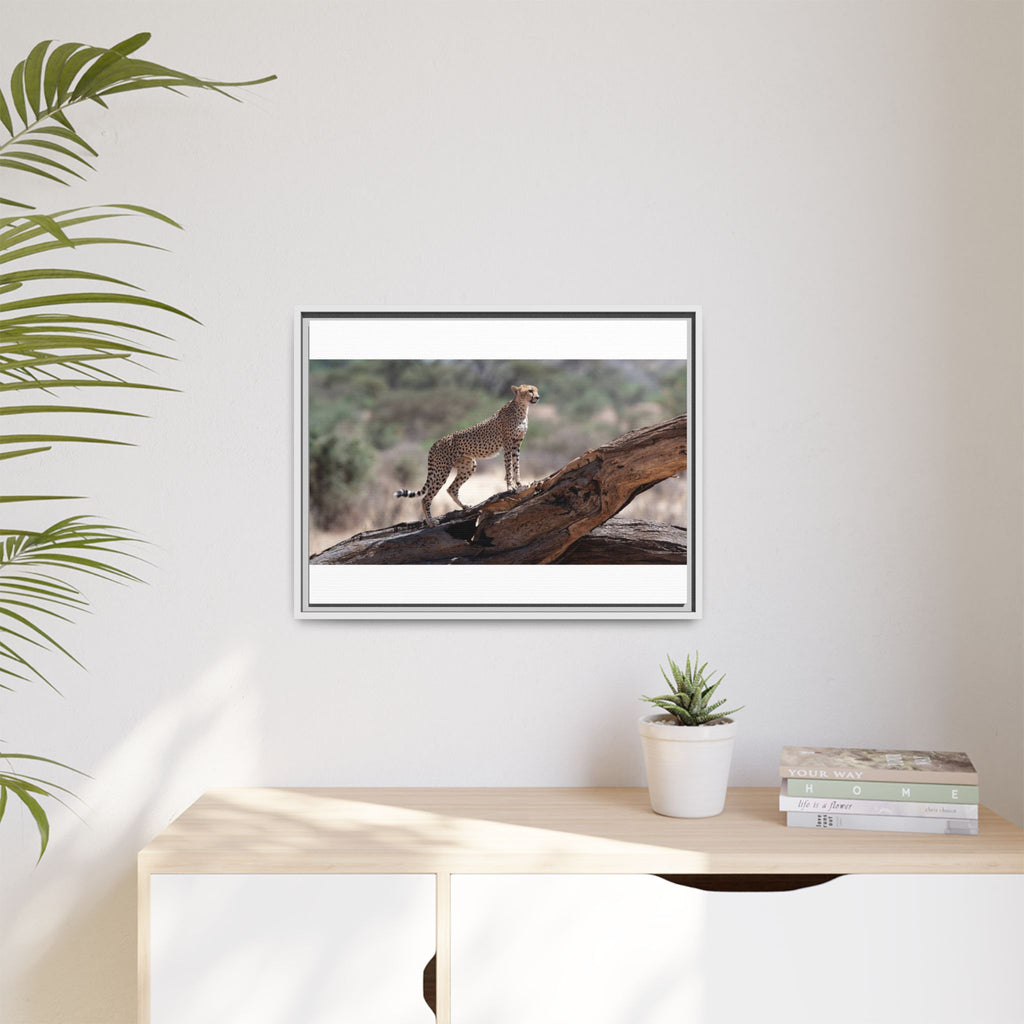 Painting Cheetah Matte Canvas, Framed (Multi-color)