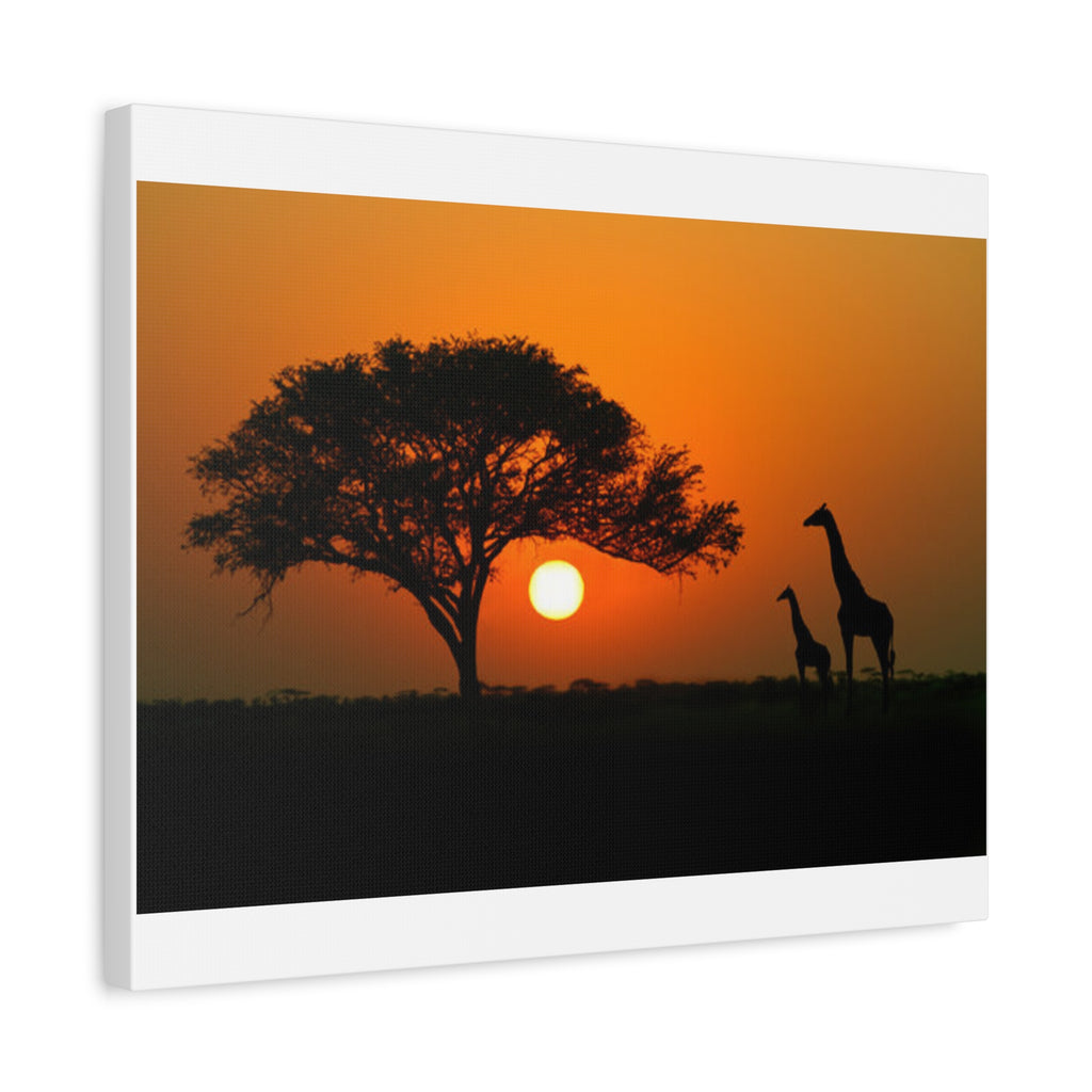 Painting Africa Giraffe Matte Canvas, Stretched, 1.25"