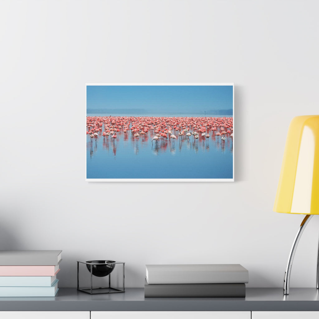 Painting Africa Flamingos Matte Canvas, Stretched, 1.25"