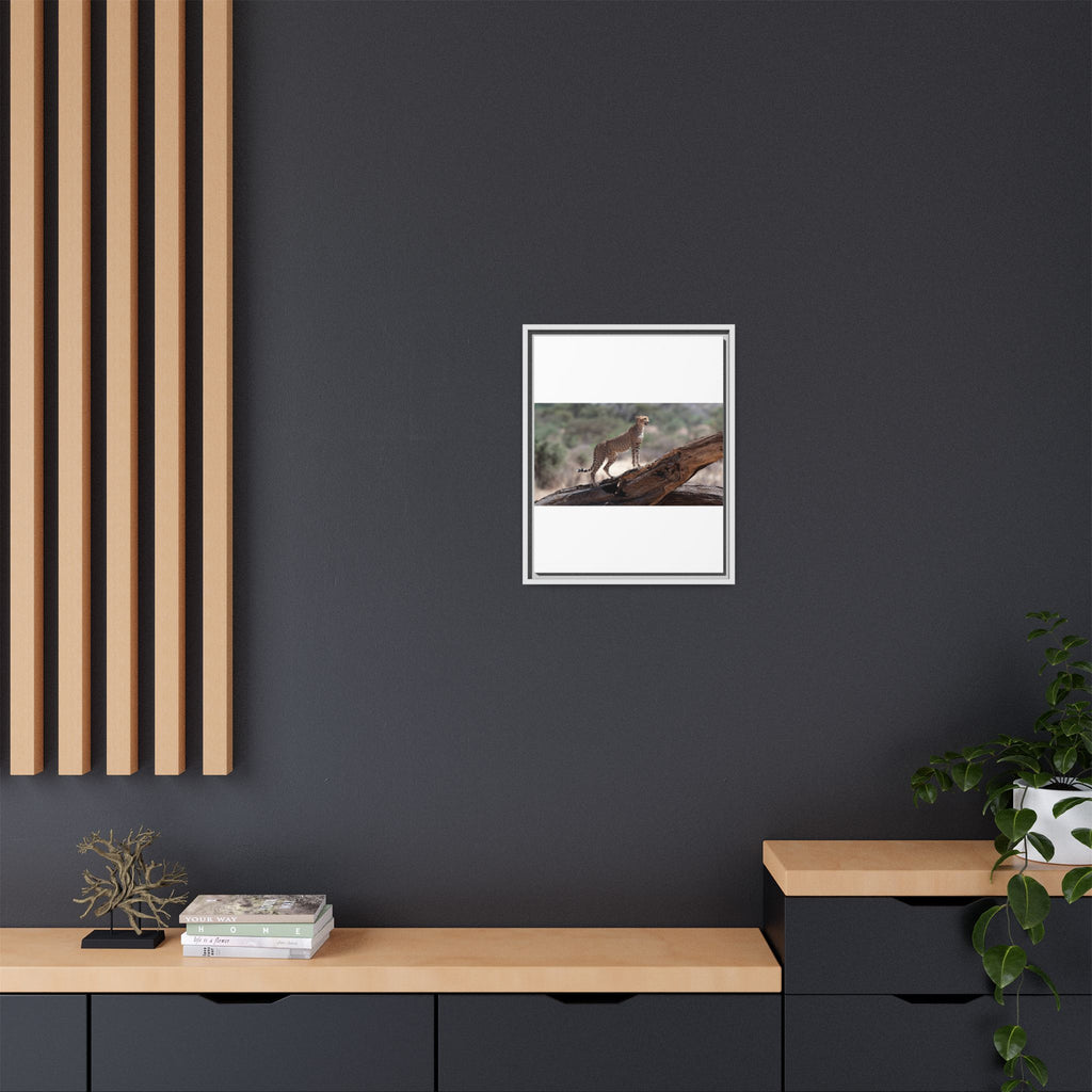 Painting Cheetah Matte Canvas, Framed (Multi-color)