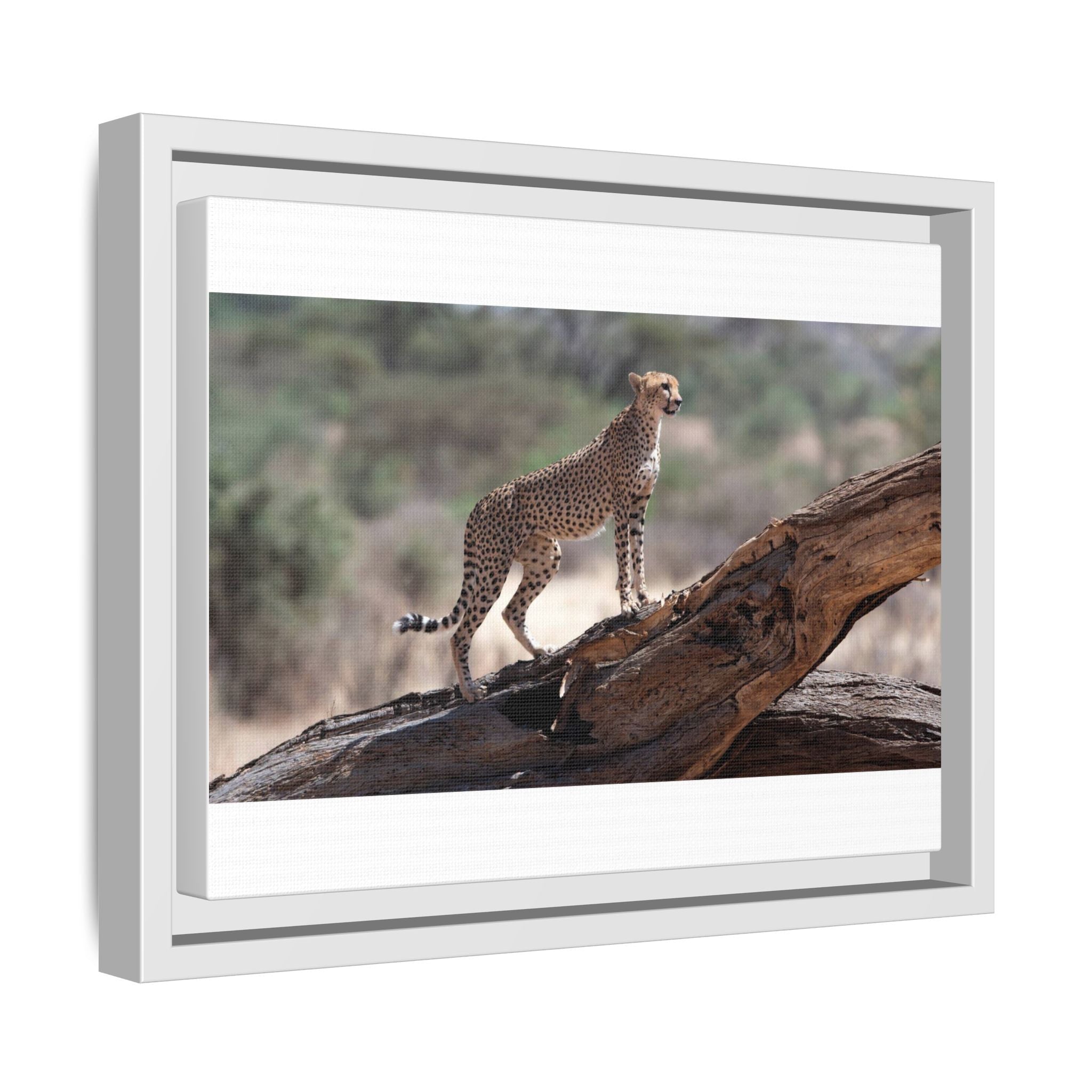Painting Cheetah Matte Canvas, Framed (Multi-color)