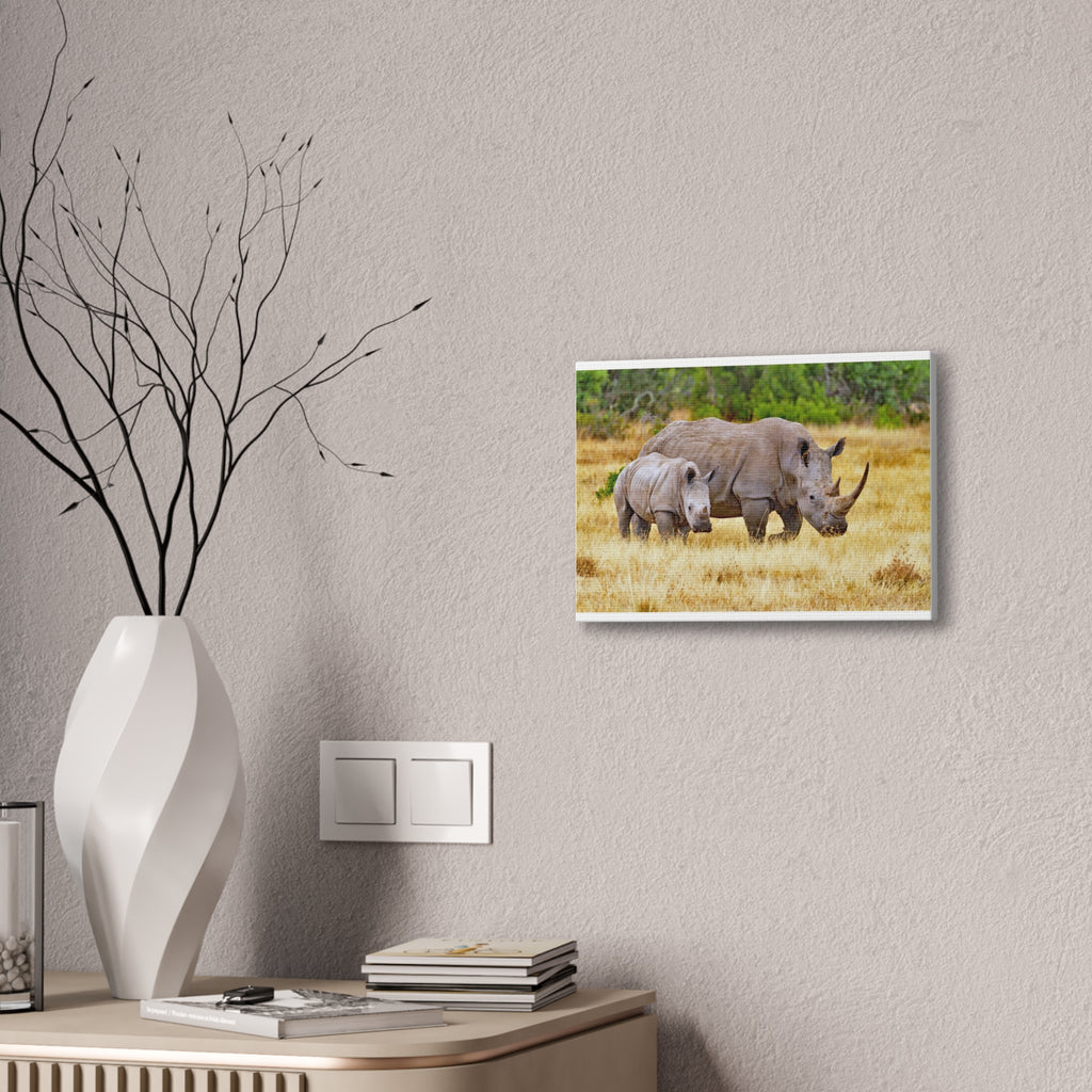Painting Africa Rhino Canvas Stretched, 0.75"